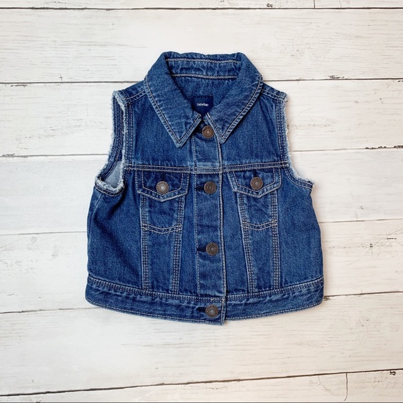 kids sleeveless denim jacket